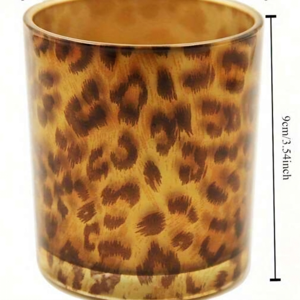 3 Leopard votive candle holders